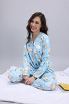 Zivame Winnie the Pooh Knit Cotton Pyjama Set - Crystal Blue — thumbnail 5